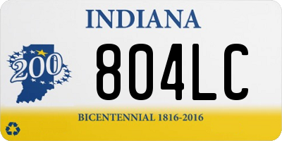 IN license plate 804LC