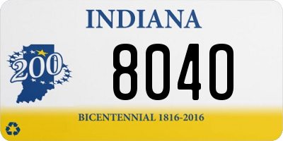 IN license plate 804O