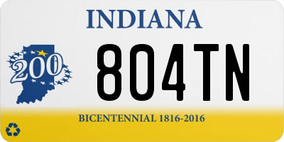 IN license plate 804TN