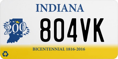IN license plate 804VK