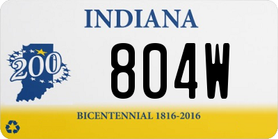 IN license plate 804W