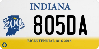 IN license plate 805DA
