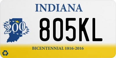 IN license plate 805KL