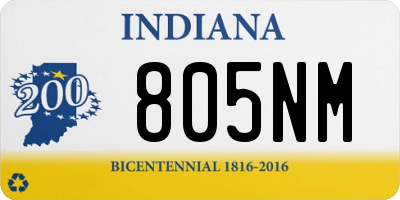 IN license plate 805NM
