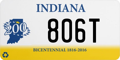 IN license plate 806T