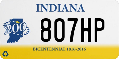 IN license plate 807HP