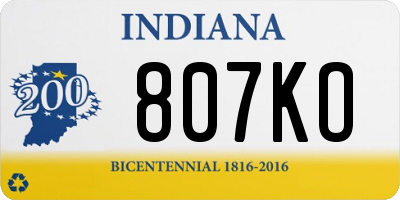 IN license plate 807KO