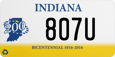 IN license plate 807U