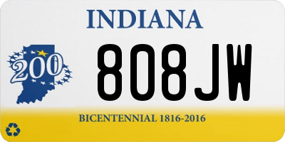 IN license plate 808JW