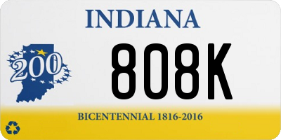 IN license plate 808K