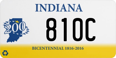 IN license plate 810C