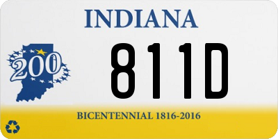 IN license plate 811D