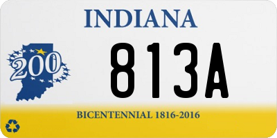 IN license plate 813A