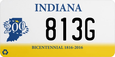 IN license plate 813G