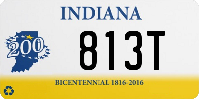 IN license plate 813T