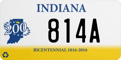 IN license plate 814A