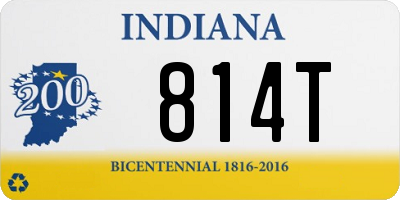 IN license plate 814T