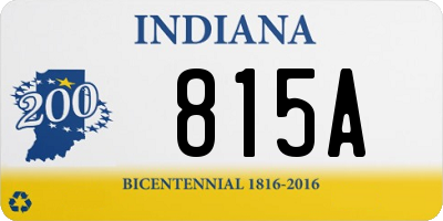 IN license plate 815A