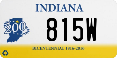 IN license plate 815W