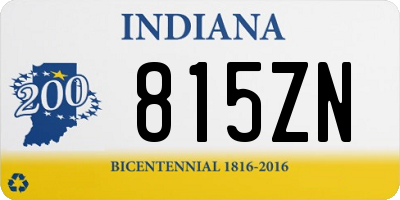 IN license plate 815ZN