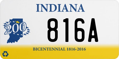 IN license plate 816A