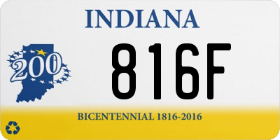 IN license plate 816F