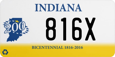 IN license plate 816X