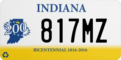 IN license plate 817MZ