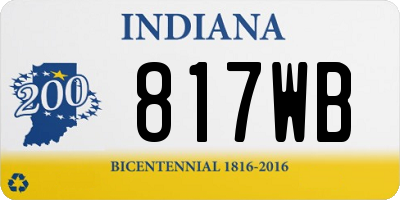 IN license plate 817WB