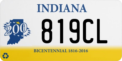 IN license plate 819CL