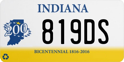 IN license plate 819DS