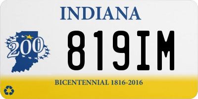 IN license plate 819IM