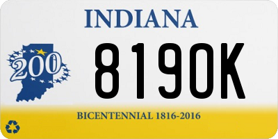 IN license plate 819OK