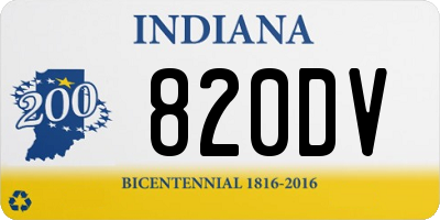 IN license plate 820DV