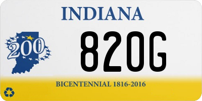 IN license plate 820G