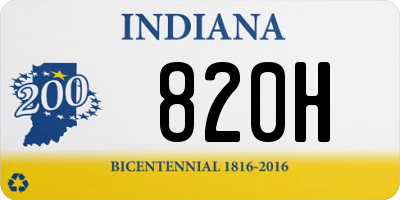 IN license plate 820H