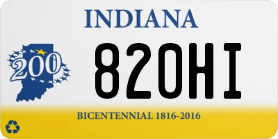 IN license plate 820HI