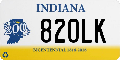 IN license plate 820LK