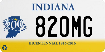 IN license plate 820MG