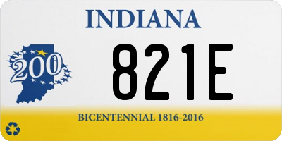 IN license plate 821E