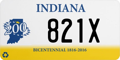 IN license plate 821X