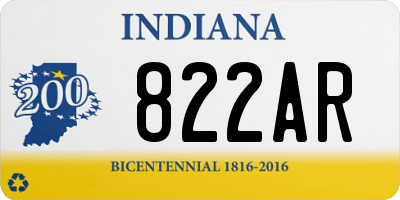 IN license plate 822AR