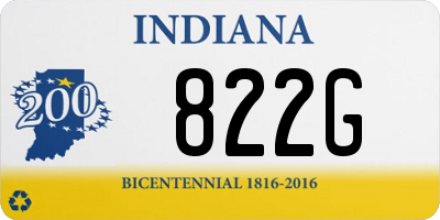 IN license plate 822G