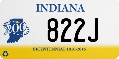 IN license plate 822J