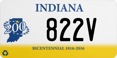 IN license plate 822V