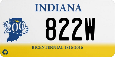 IN license plate 822W