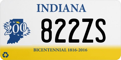IN license plate 822ZS