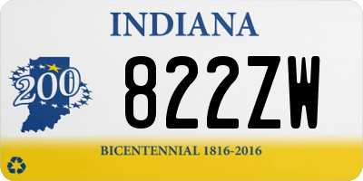 IN license plate 822ZW