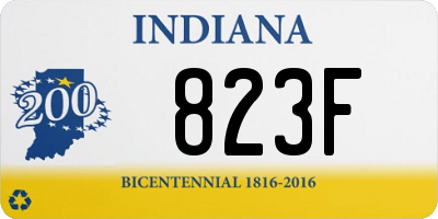 IN license plate 823F