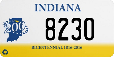 IN license plate 823O